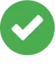 Green circular icon with a white check mark indicating success or confirmation.